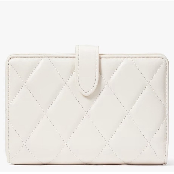 Kate Spade Carey Medium Compact Bifold Wallet Parchment - Picture 14 of 15